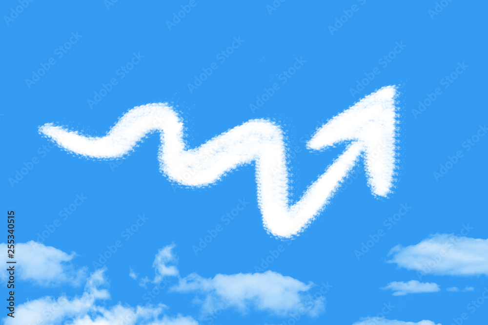 Naklejka premium arrow is a cloud shape