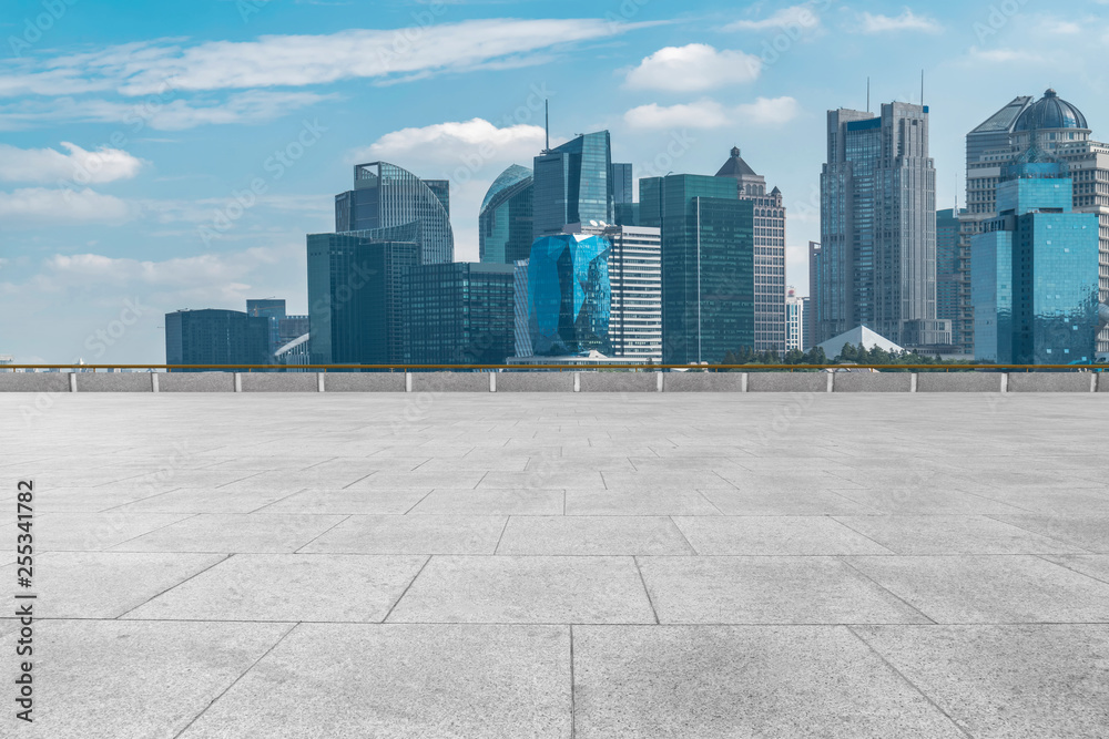 Air highway asphalt road and office building of commercial building in modern city Air highway asphalt road and office building of commercial building in modern city