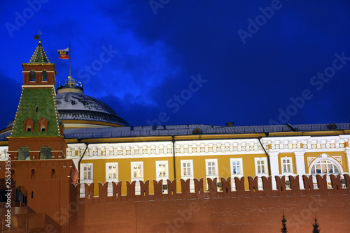 Architecture of Moscow Kremlin. Color photo.