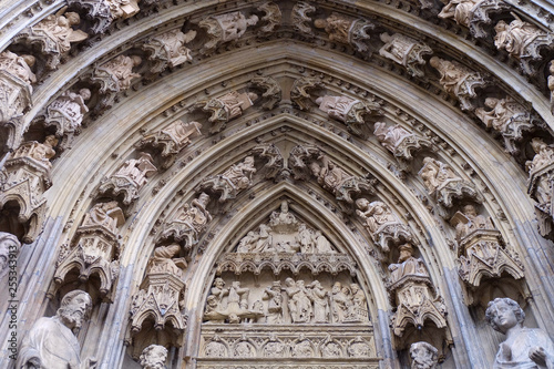 Gothic bas reliefs on Cologne Cathedral