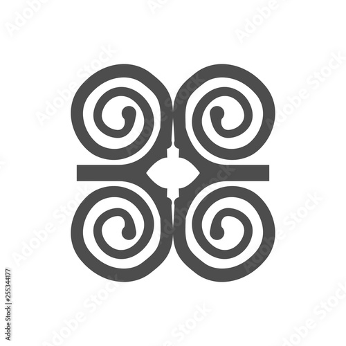 Humility with strength or symbol of wisdowm adinkra symbol. Tribal symbol in Africa. Vector illustration.