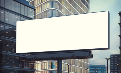advertising billboard on city night mockup