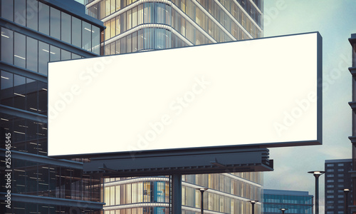advertising billboard on city night mockup