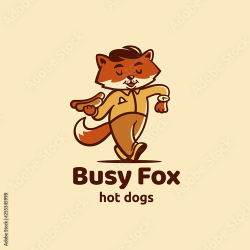 Wallpaper Mural Busy Fox — hot dogs. Logo and illustration template. Torontodigital.ca