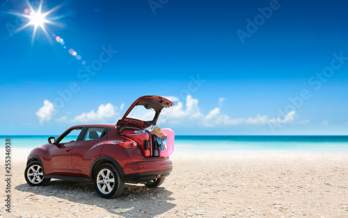 Summer car on beach and sunny day  © magdal3na