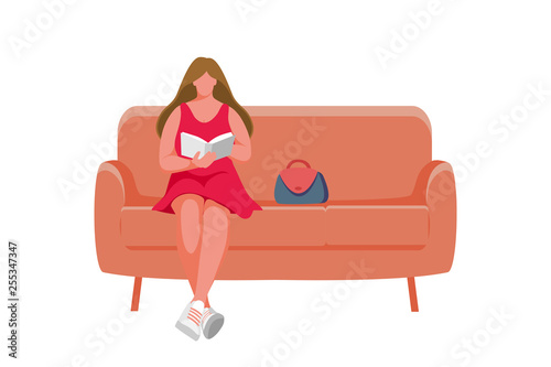 Girl sitting on the sofa