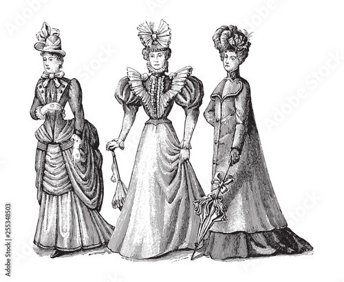 Woman fashion - Romantic period (1885-1900) / vintage illustration from Die Frau als hausarztin 1911