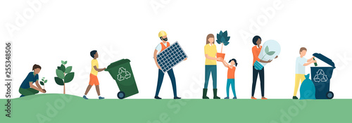 People and sustainable eco-friendly lifestyle