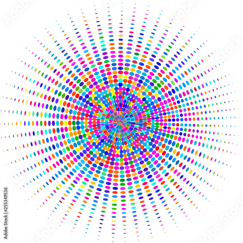 Circle with multicolored rays