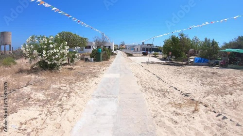 POV video of  Hangares Island in the Formosa estuary. OLHAO, ALGARVE, PORTUGAL.