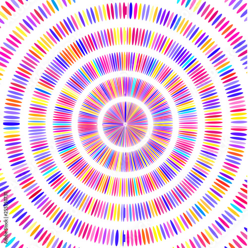Circles  with multicolored rays