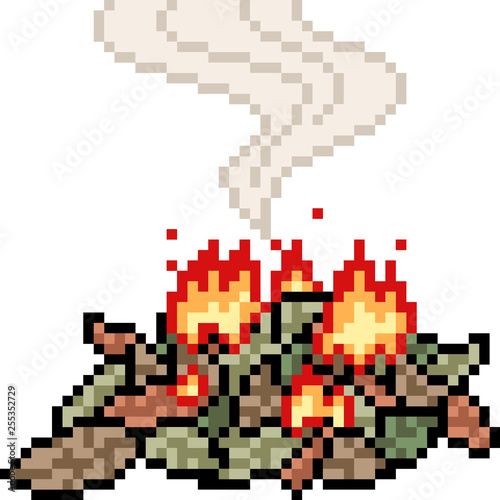 vector pixel art leaf burn