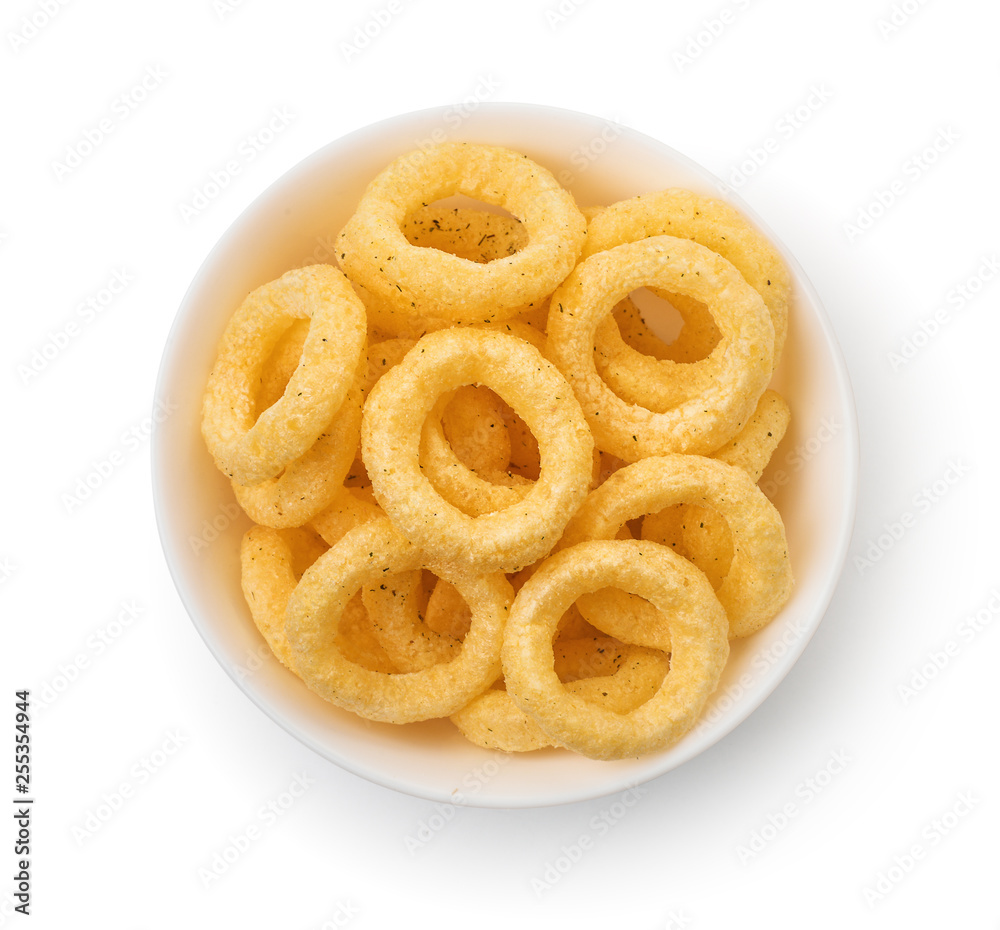 Bowl of crispy onion rings