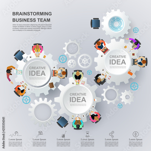 Business meeting and brainstorming. Idea and business concept for teamwork. Vector .