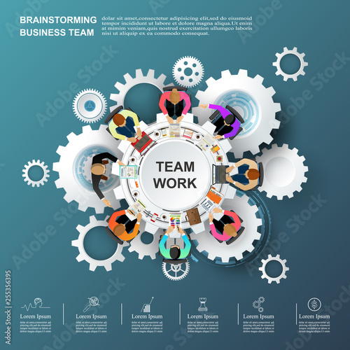 Business meeting and brainstorming. Idea and business concept for teamwork. Vector .