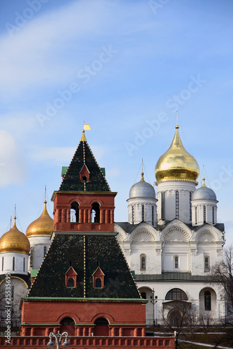 Architecture of Moscow Kremlin. Color photo.