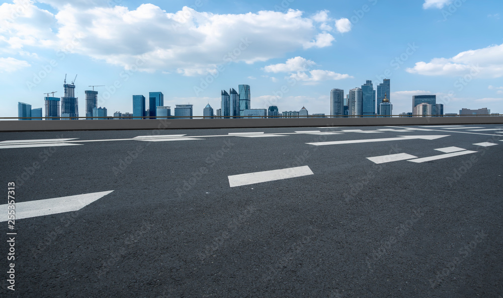 Obraz premium Urban Road, Highway and Construction Skyline..