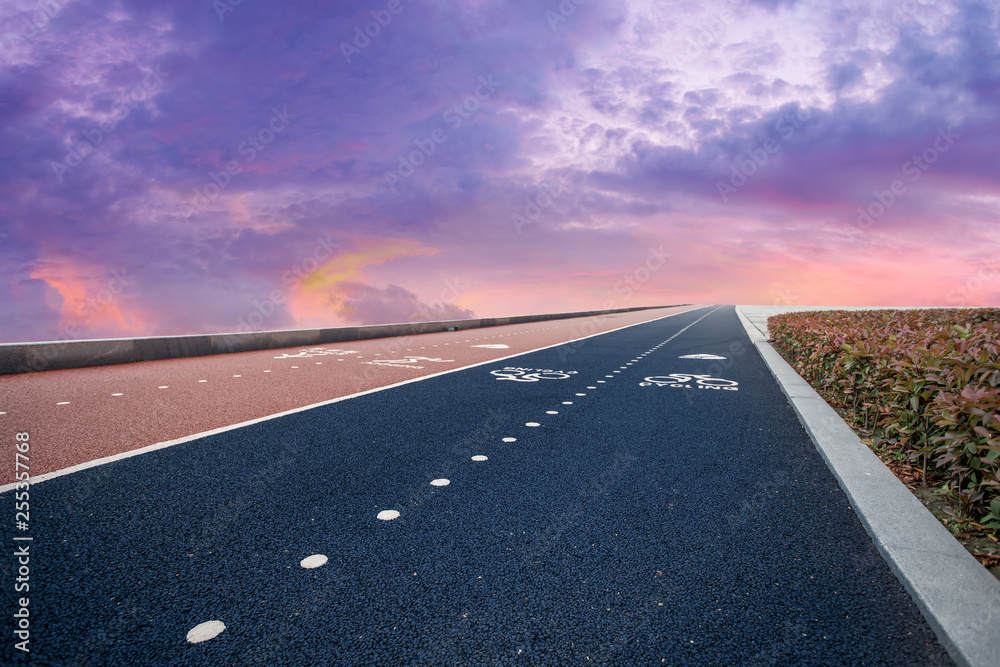 Fototapeta premium Road surface and sky cloud landscape..