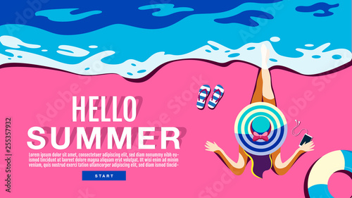 Summer Holiday, Poster , Banner, sunshine ,Vector Illustration.