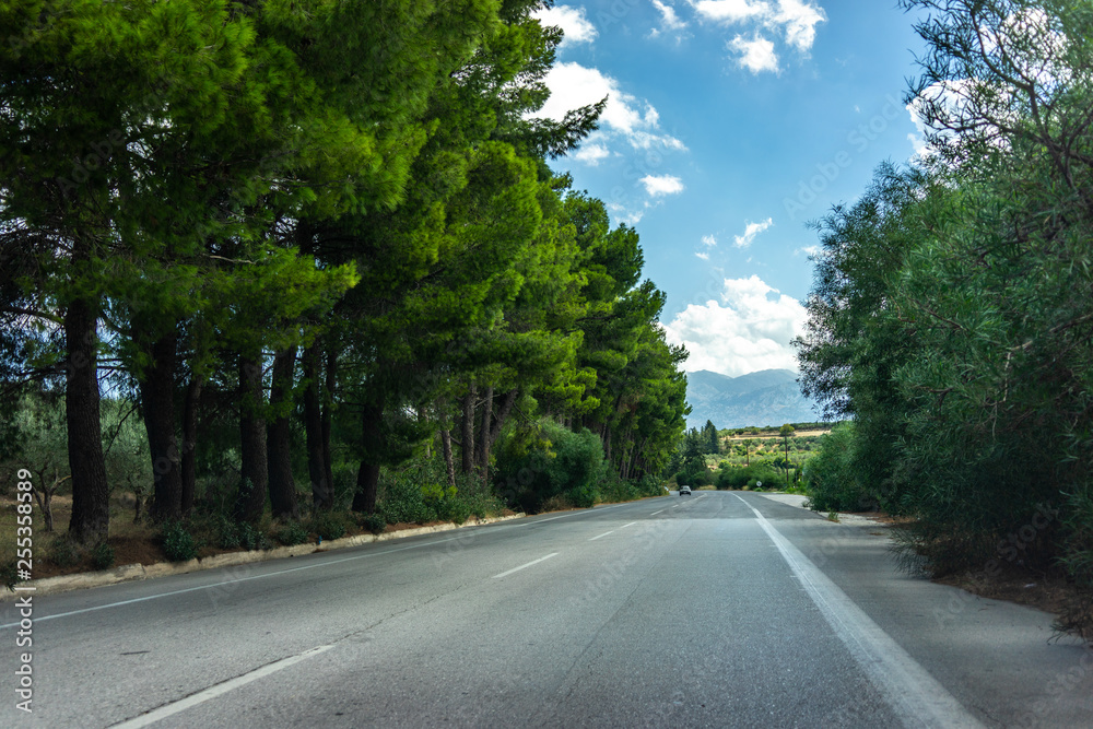 Main highway in Crete pedgus across the island Main highway in Crete pedgus across the island