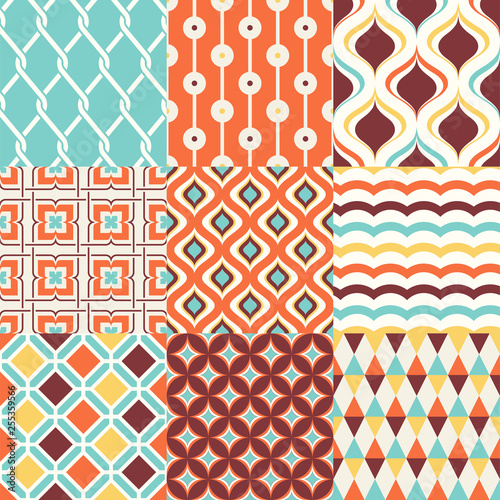 abstract retro stylish seamless geometric cushion pattern
