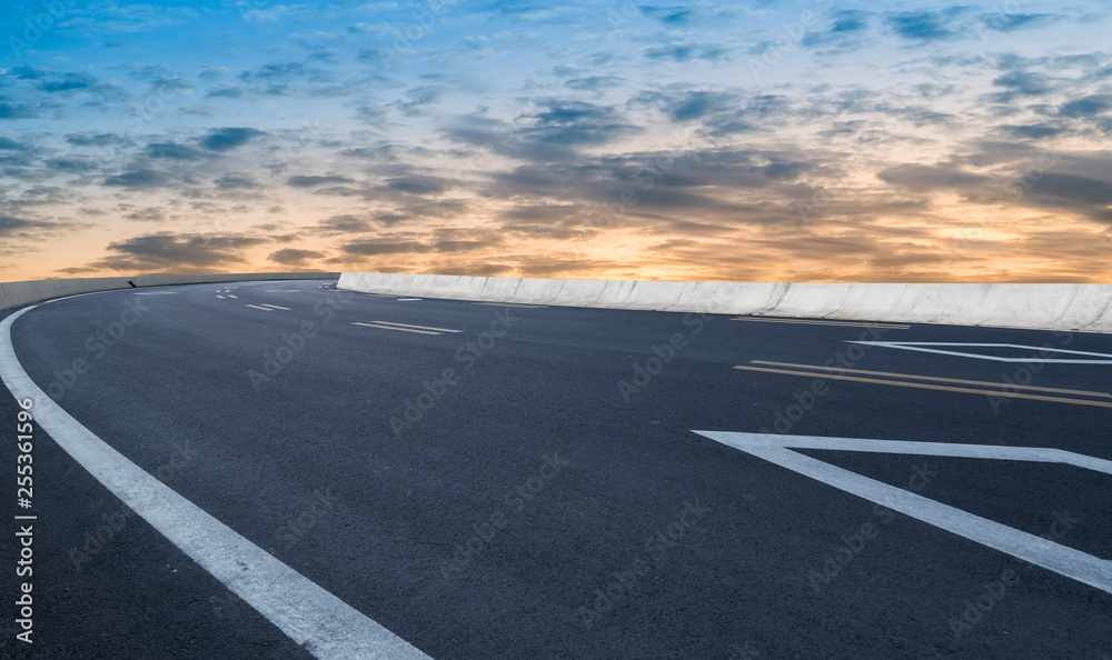 Fototapeta premium Road surface and sky cloud landscape..