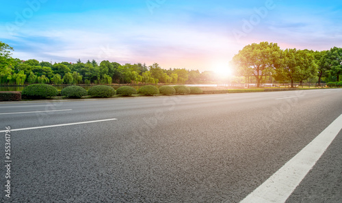 Road surface and sky cloud landscape..