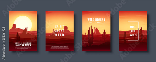 Desert trip. Extreme tourism and travelling. Back to nature. Sands. Exploring Africa. Horizont line with sky. Mountaines. Vector illustration. photo
