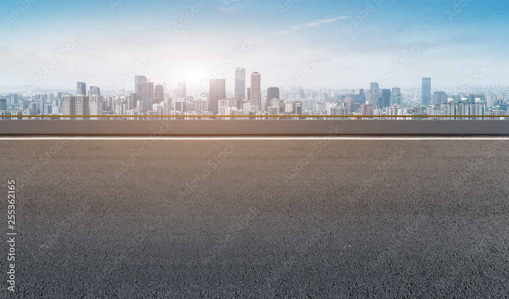 Fototapeta premium Urban Road, Highway and Construction Skyline