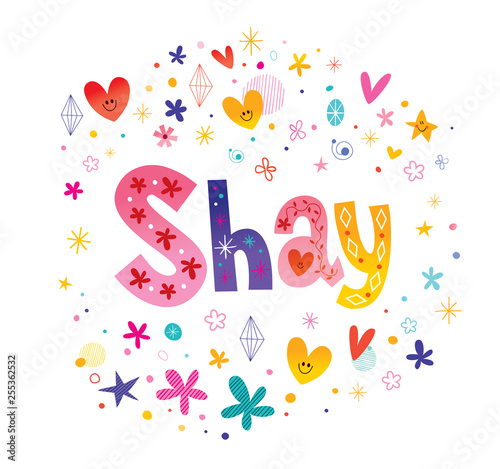 Shay girls name decorative lettering type design