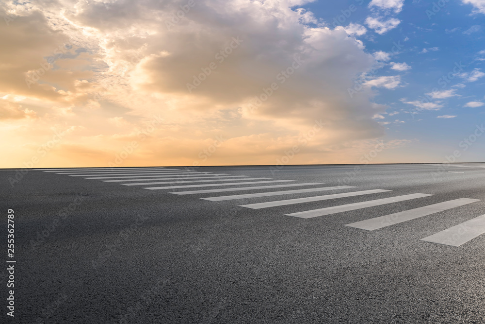 Fototapeta premium Road surface and sky cloud landscape..