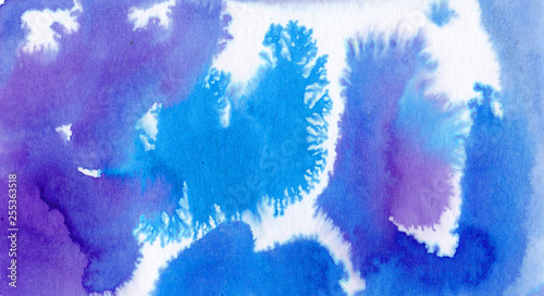 Abstract watercolor blue and purple background © Елена Лаская