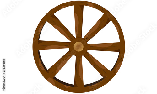 old wooden wheel carriage