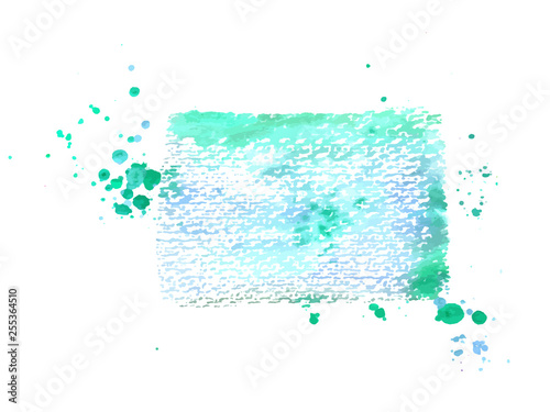 An abstract artistic vibrant teal blue watercolor background texture  scalable vector frame with a place for text or logo