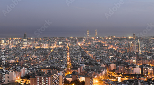 Barcelona Skyline Panorama Barcelona Spanien Europa