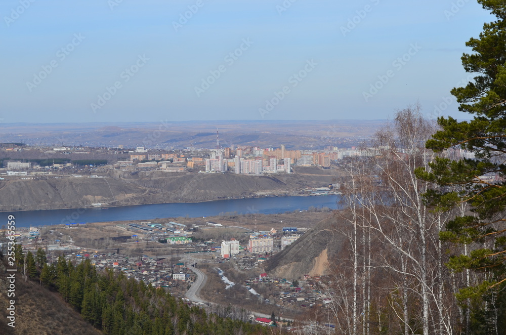 View of the city of Krasnoyarsk, Russia.