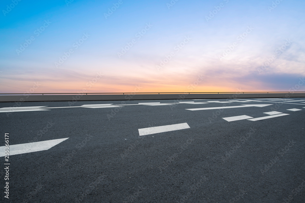 Fototapeta premium Road surface and sky cloud landscape..