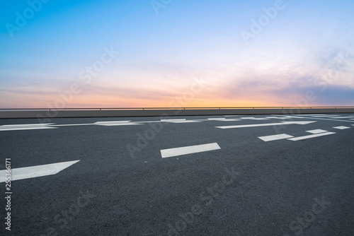 Road surface and sky cloud landscape..