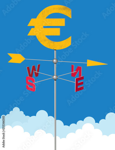 Weather vane in euro symbol design