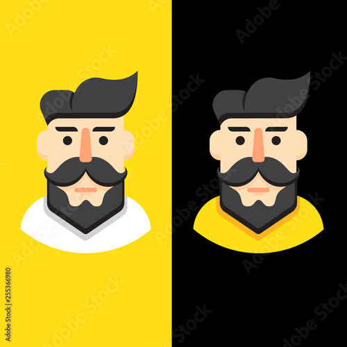 Illustration of a man with a beard and mustache, for barbershop or male hairdresser