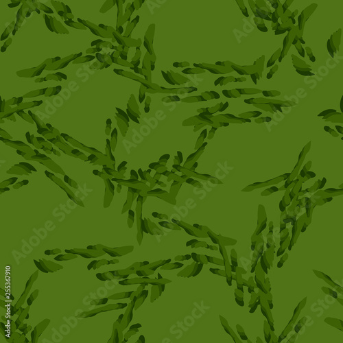 Forest camouflage of various shades of green colors