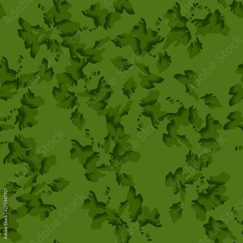 Forest camouflage of various shades of green colors