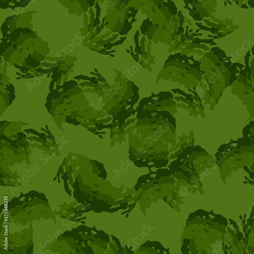 Forest camouflage of various shades of green colors