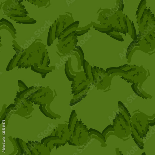 Forest camouflage of various shades of green colors