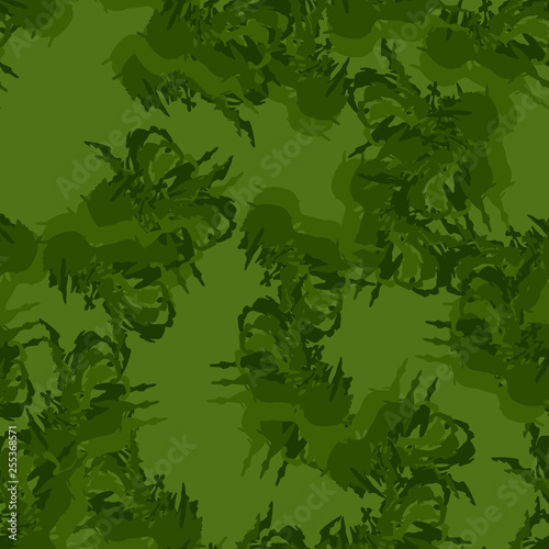 Forest camouflage of various shades of green colors