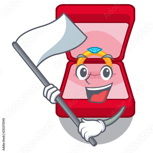 With flag wedding ring box in character bag
