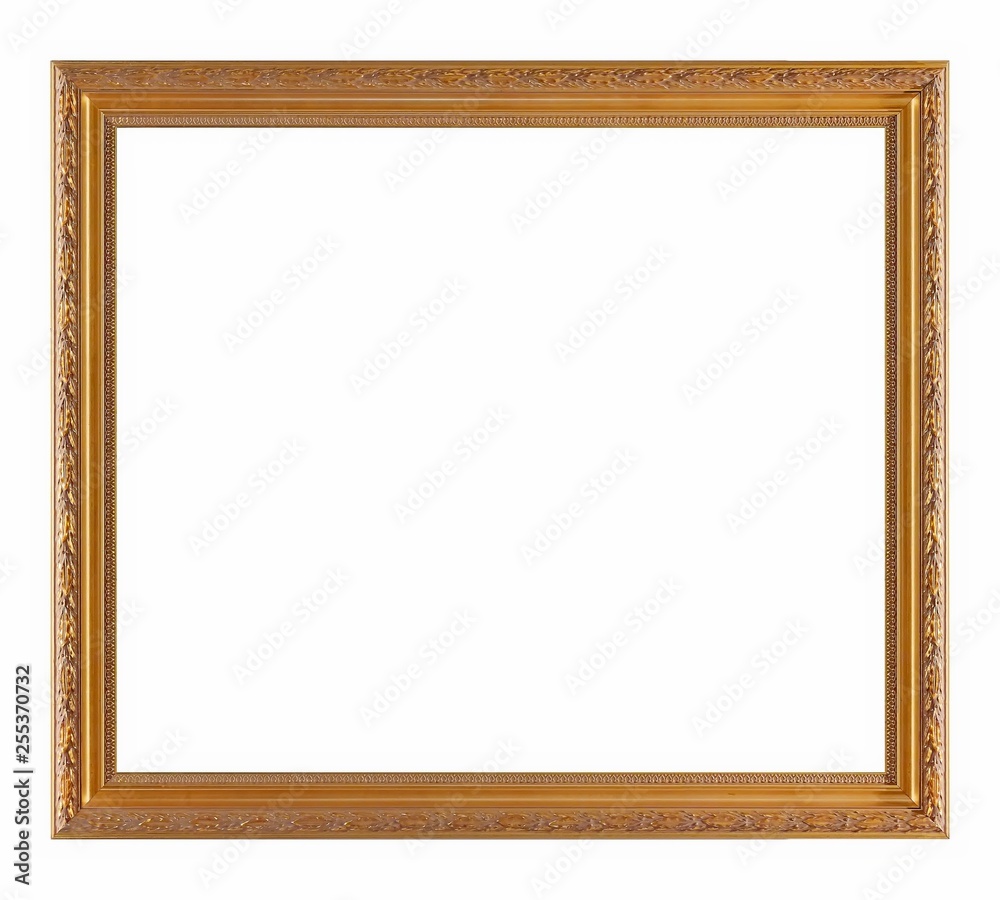 Naklejka premium Golden frame for paintings, mirrors or photo isolated on white background
