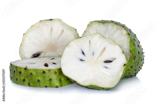 Soursop fruits isolated on white background photo