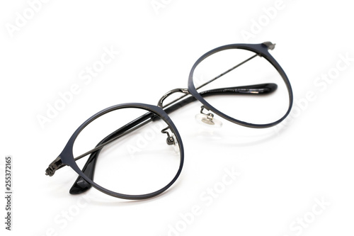 Image of modern fashionable spectacles isolated on white background, Eyewear, Glasses