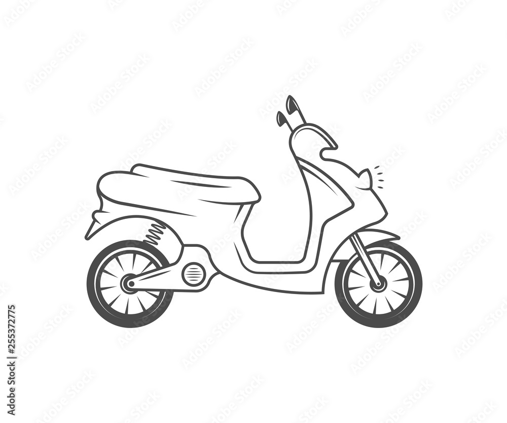 Fototapeta premium Retro Illustration of Moped.